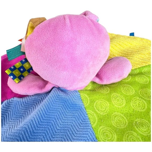Taggies Bunny Rabbit Lovey Patchkin Pals Pink Plush Security Blanket Toy Sensory - Picture 7 of 13